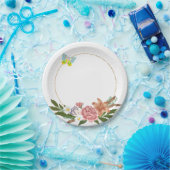 紙プレート、蝶フローラ花 ペーパープレート (パーティー)
