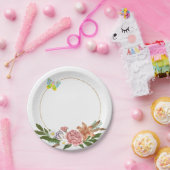 紙プレート、蝶フローラ花 ペーパープレート (パーティー)