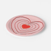 紙プレート – 複数のネストされたハート ペーパープレート (アングル)