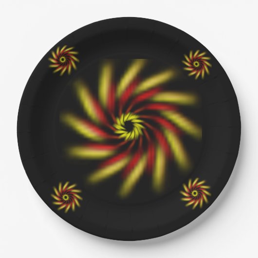 紙プレート – 複数のPinwheels ペーパープレート (正面)