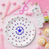 紙プレート – 赤と青の星 ペーパープレート (パーティー)