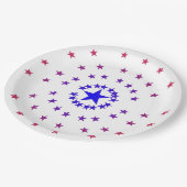 紙プレート – 赤と青の星 ペーパープレート (アングル)