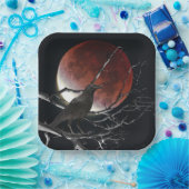 紙プレート、赤と黒のカラス ペーパープレート (パーティー)