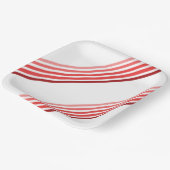 紙プレート – 赤の斜線の斜ストライプ方 ペーパープレート (傾斜あり)