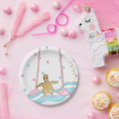 紙プレート「金ゴールドフラミンゴベビー&ママ」 ペーパープレート (パーティー)