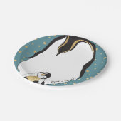 紙プレート「金ゴールドベビー&モンマイペンギンブルー」 ペーパープレート (アングル)