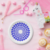 紙プレート – 青いビーズの同心円 ペーパープレート (パーティー)