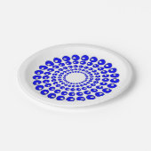 紙プレート – 青いビーズの同心円 ペーパープレート (アングル)