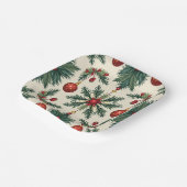 紙プレート, 7インチ正方形紙プレート（クリスマス） ペーパープレート (傾斜あり)