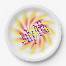 紙プレート- 7月4日Fireworks ペーパープレート