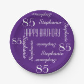 紙プレート, 85th誕生日パーティーの繰り返し名前 ペーパープレート (正面)