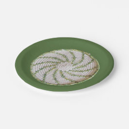 紙プレート- Crochetのグリーンスパイラル ペーパープレート
