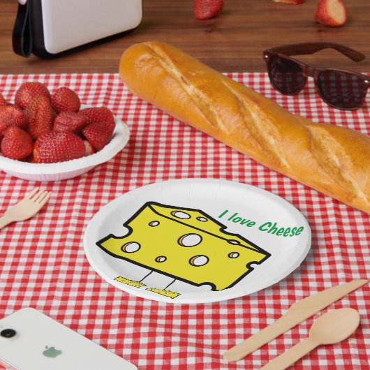紙プレート、Iラブチーズ紙プレート ペーパープレート (ピクニック)