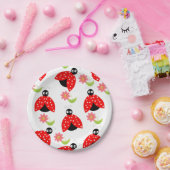 紙プレート、Ladybugフローラ花 ペーパープレート (パーティー)