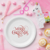 紙プレート- Merry Christmas Red ペーパープレート (パーティー)