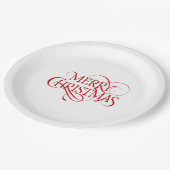 紙プレート- Merry Christmas Red ペーパープレート (アングル)