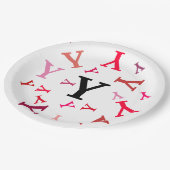 紙プレート- RedsとPinksの混乱した文字 ペーパープレート (アングル)