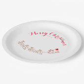 紙プレート- Santa and Deer Greetings ペーパープレート (アングル)