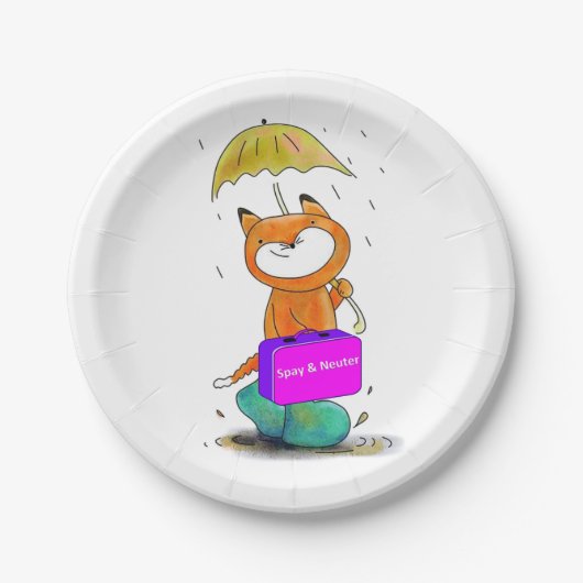 紙プレート、Spay、Neuter Cats猫科の動物 ペーパープレート (正面)