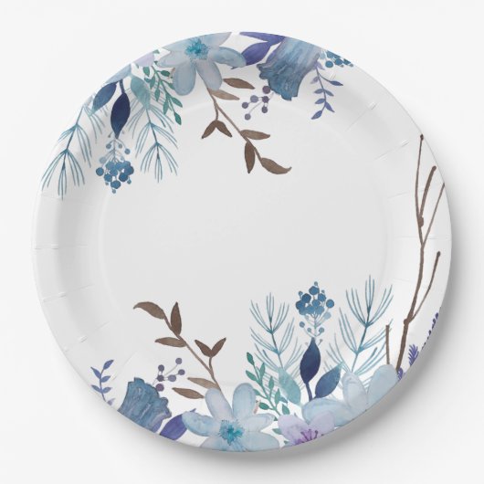 紙プレート- Summer Blues ペーパープレート (正面)
