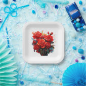 紙プレート- The Red Rosesアートワーク ペーパープレート (パーティー)