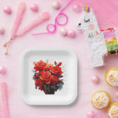 紙プレート- The Red Rosesアートワーク ペーパープレート (パーティー)