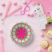 紙ボウル明るいピンクと緑 ペーパーボウル (パーティー)