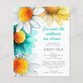 紙ボホワイルドフラワーありがとう誕生発表 チラシ