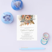 紙ボホ秋花模様セージボヘミアン結婚ズ チラシ (シングル)