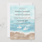 紙ボーツオンシービーチ結婚式招待状 招待状 (正面)