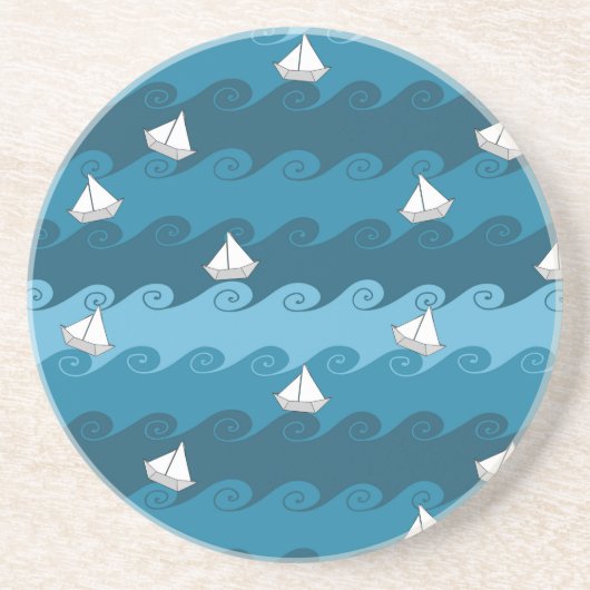 紙ボートのパターン コースター (正面)