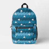 紙ボートのパターン プリントバックパック (正面)