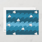 紙ボートのパターン ポストカード (正面/裏面)
