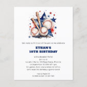 紙ボールこうもりスターズベースボール誕生日レッドブルー チラシ (正面)