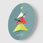 紙ポップアップクリスマスツリーウォールクロック ラージ壁時計 (傾斜)