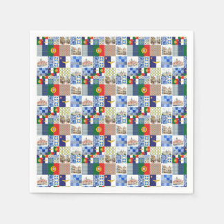 紙ポルトガル国旗とアゾレス国旗 スタンダードカクテルナプキン