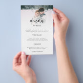 紙ミニマル結婚リストフォトスクリプトのメニュー チラシ (ハンドル)