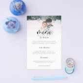 紙ミニマル結婚リストフォトスクリプトのメニュー チラシ (シングル)