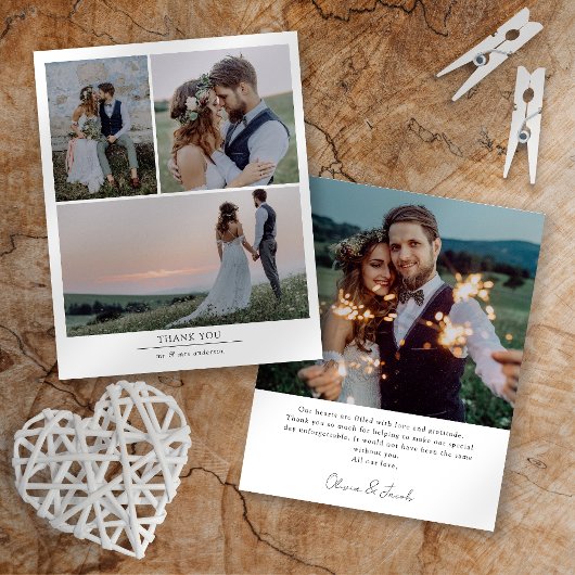 紙ミニマル結婚リスト4写真ありがとう チラシ