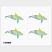 紙モザイクオルカステッカー 長方形シール (シート)