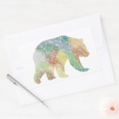 紙モザイクグリズリーベアシール 長方形シール (封筒)