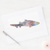 紙モザイクシャークステッカー 長方形シール (封筒)