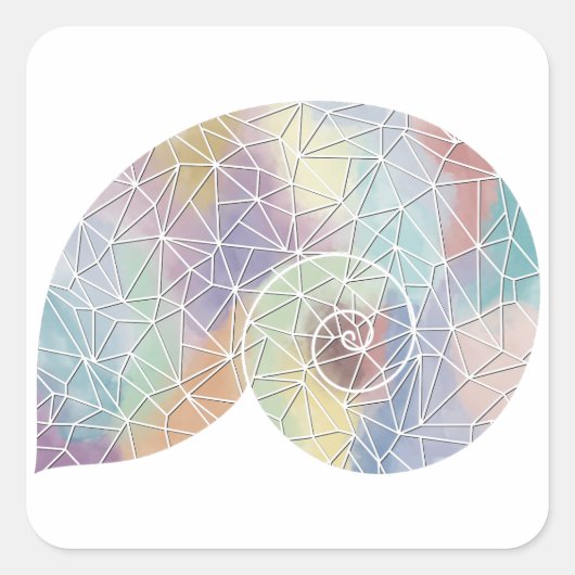 紙モザイクナウティラスシェルシール スクエアシール (正面)