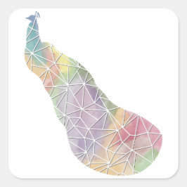 紙モザイクピーコックステッカー スクエアシール