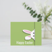 紙モダンカットのイースターバニー、緑 ポストカード (スタンド正面)