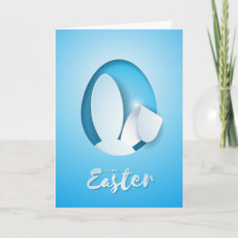 紙モダンカットイースターバニー耳、青 シーズンカード