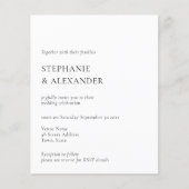 紙モダンQRコード文字結婚式招待状 チラシ (正面)