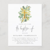 紙ユーカリプタスクロスバプテスマティール(緑がかった色)招待状 チラシ (正面)