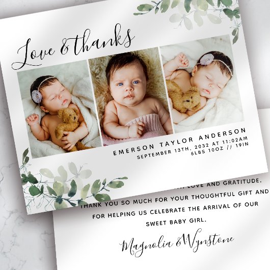 紙ユーカリ写真ベビーありがとう チラシ