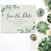 紙ユーカリ写真結婚式の日付を保存 チラシ